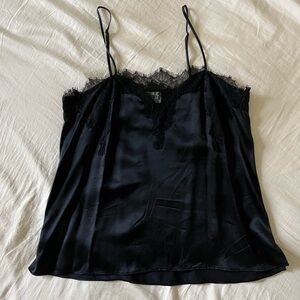 Cami NYC black silk lace tank top XS